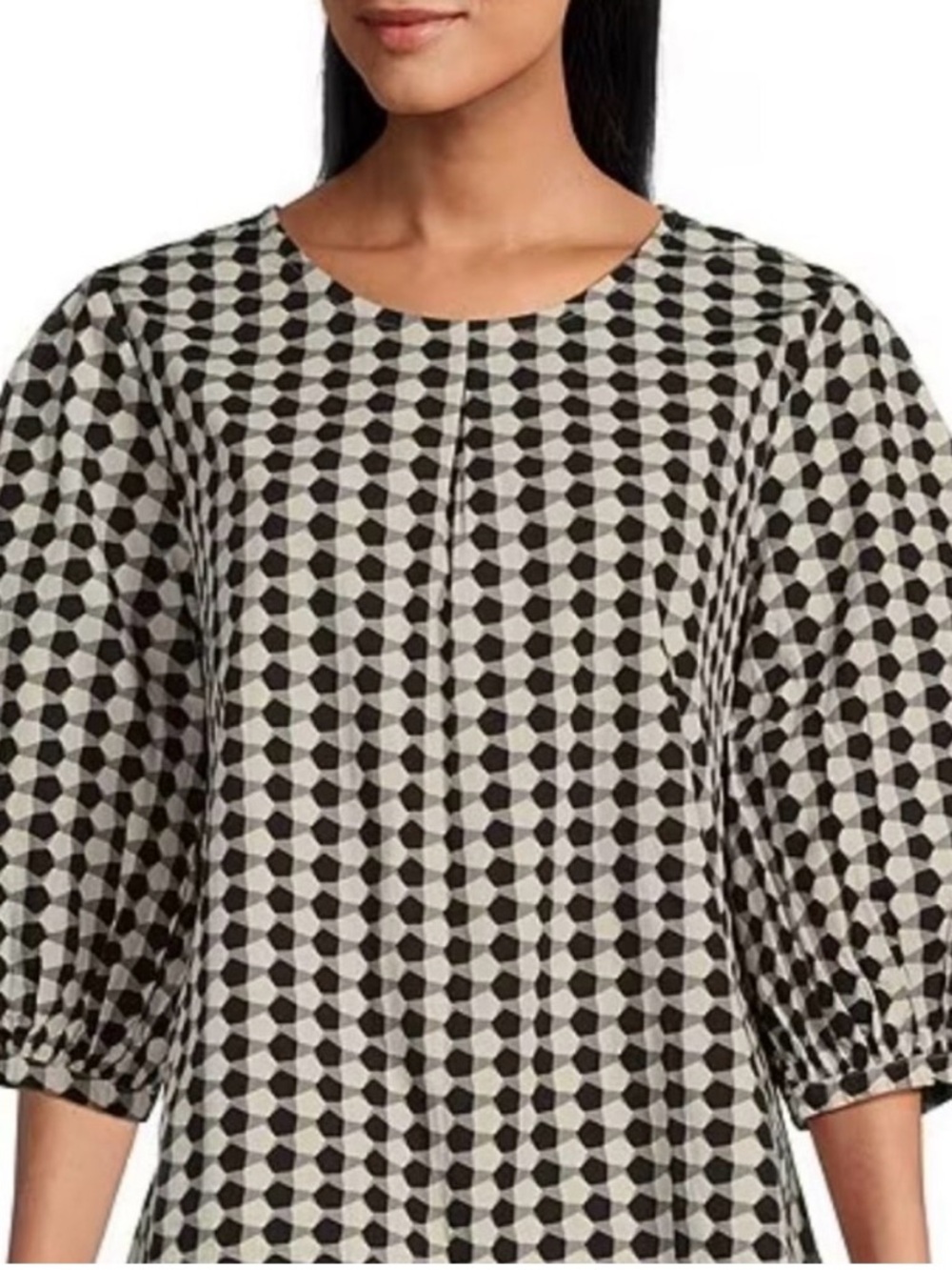 Bryn Walker Lucinda Organic Cotton Poplin Checkered Print Hi-Low Hem XS Artsy - Picture 1 of 8